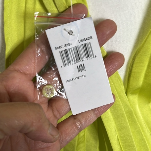 Joie Haltertop Pleated Midi Dress in Limeade Size Medium New - Picture 10 of 12